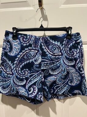 Banana Republic Navy Paisley High-Waist Women's Shorts